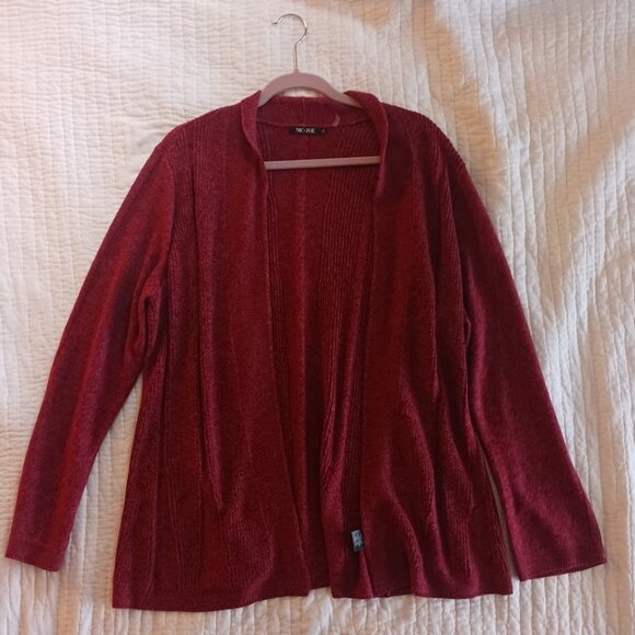 Burgundy Red Cardigan Sweater Womens XL/Oversized NIC+ZOE Cozy Fall Goth Holiday - Picture 3 of 4